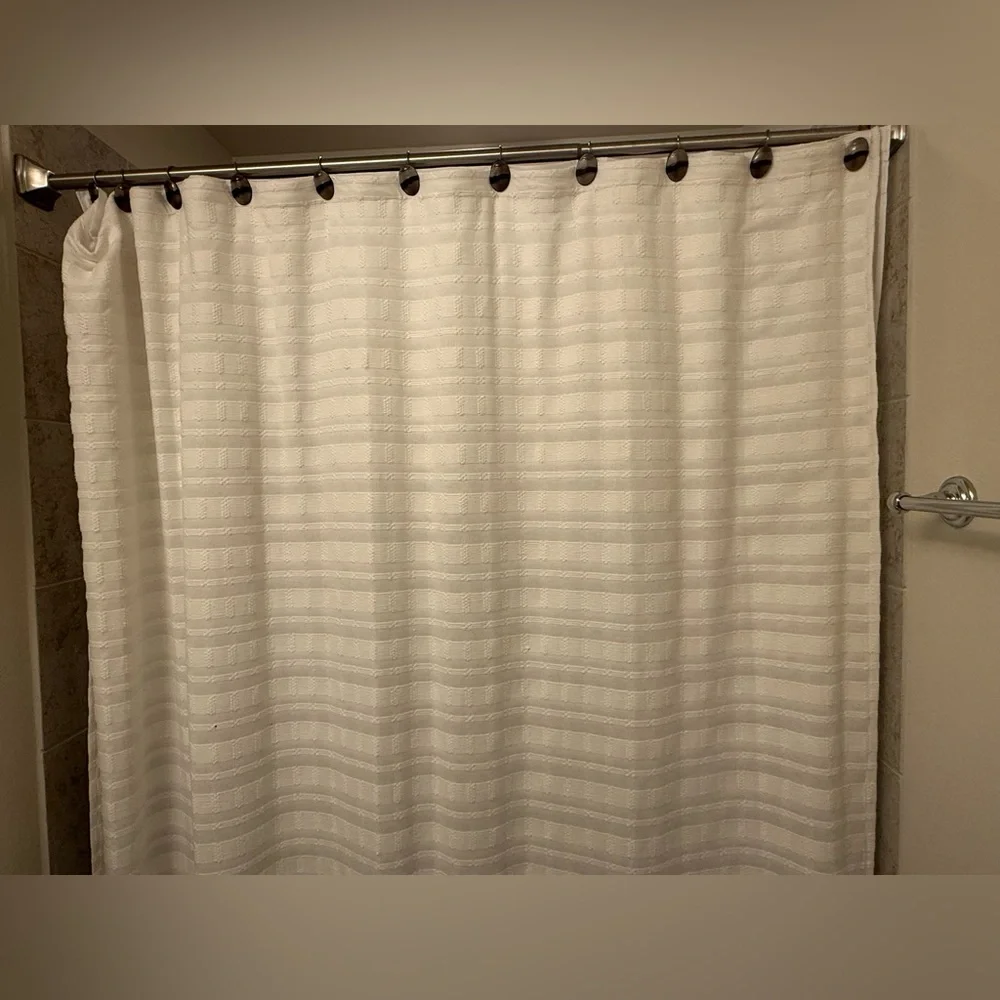 DKNY Elegant White Shower Curtain